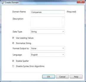 Figure 3. The Create Domain window allows users to create a new data set.